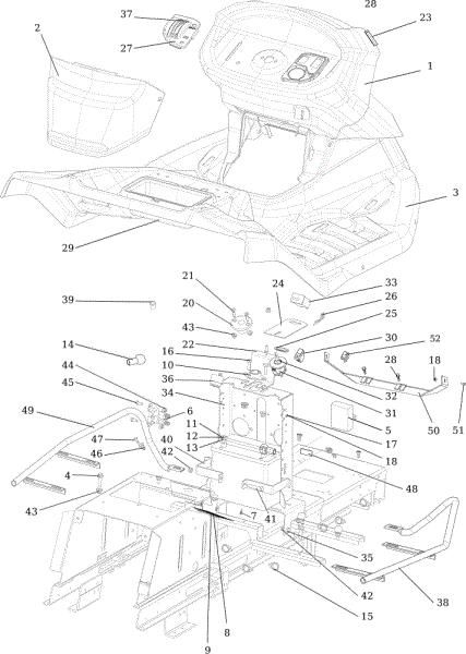 Dashboard OM 107 L/17,5 H Cat. 2015 Garden tractor