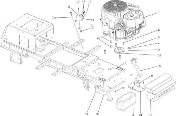 Engine OM 124/24 KH (K2400AVD V-Twin) Cat. 2015 Garden tractor
