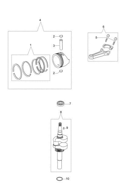 Crankshaft and piston G 53 TK COMFORT PLUS ALLROAD (K800) Lawnmower