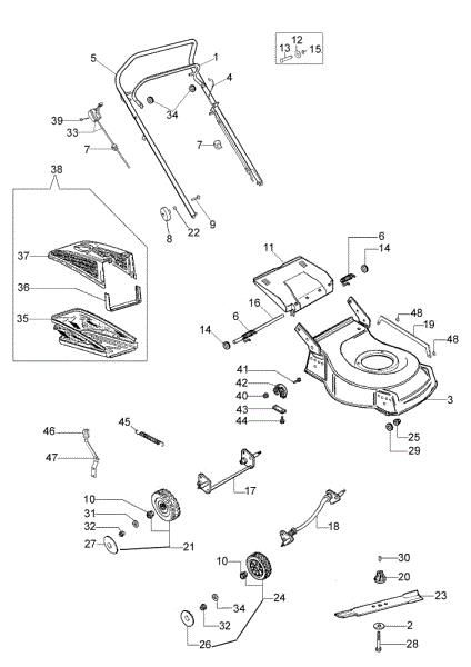 Illustrated parts list G 44 PBXC COMFORT Lawnmower