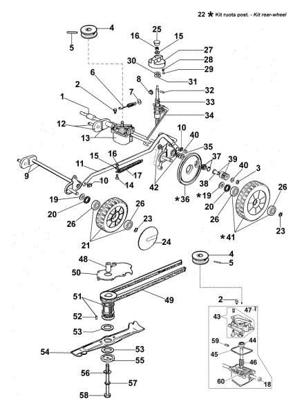 Axle assy LUX 47 T Lawnmower