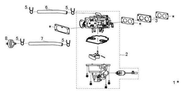 Carburetor OM 105/24 K H Garden tractor