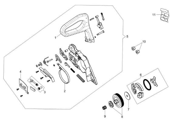 Chain cover and clutch GSH 560 (Euro 2 - Euro 5) Chainsaw