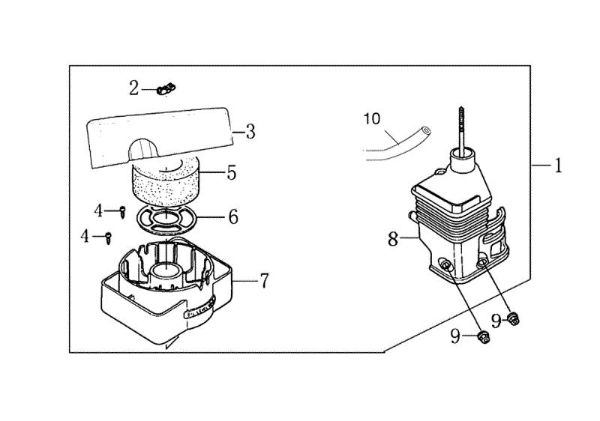 Air filter MH 198 RK (K800 HC) Rotary tiller