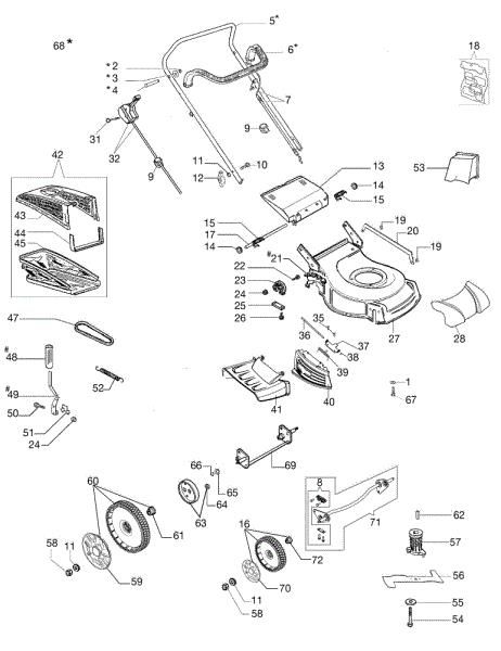 Complete illustrated parts list GV 53 PK ALLROAD PLUS 4 (K650) Lawnmower