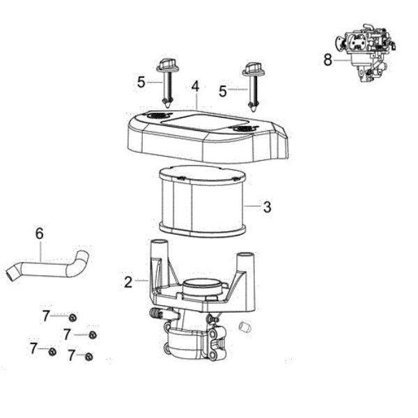 Air filter (from 05/17) OM 106/24 KH (K2400AVD V-Twin) Cat. 2018 Garden tractor