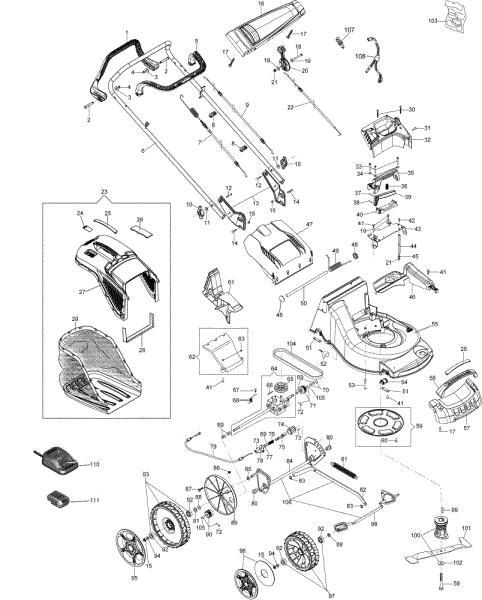 Complete illustrated parts list MAX 53 TBXE ALLROAD ALUMINIUM (2018) Lawnmower