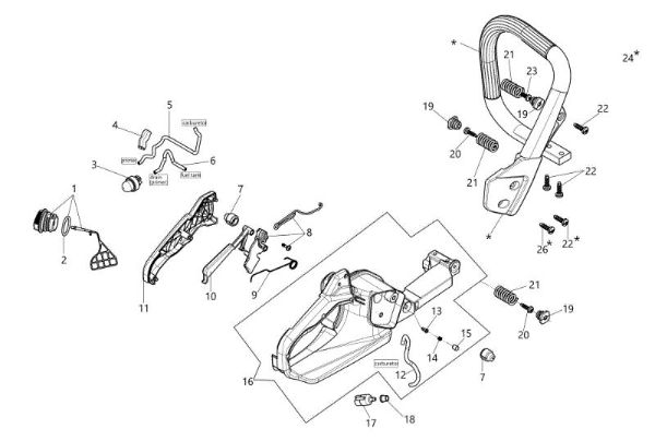 Tank and handle GS 41 (Euro 1) Chainsaw