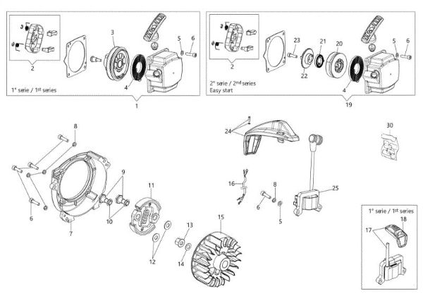 Starter assy and clutch BCH 40 T Brushcutter