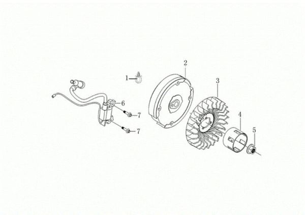 Flywheel and coil MH 198 RKS (K800 HC - EURO5) Rotary tiller