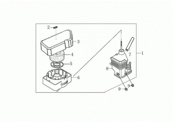 Air filter MH 198 RKS (K800 HC - EURO5) Rotary tiller