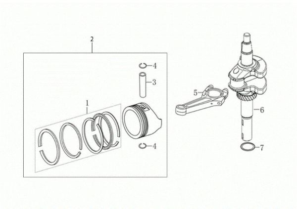 Shaft + piston G 53 TK ALL ROAD PLUS 4 (K805) EURO 5 Lawnmower