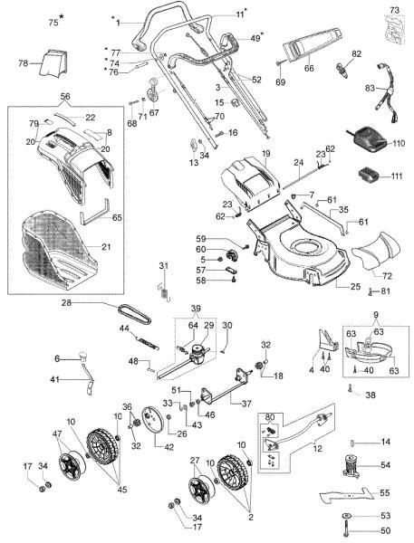 Complete illustrated parts list G 53 TBXE COMFORT PLUS EURO 5 Lawnmower