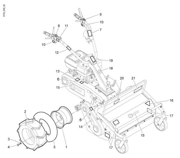 Driving wheel - Plate kit WB 65 (K1100 H) Flail mowers