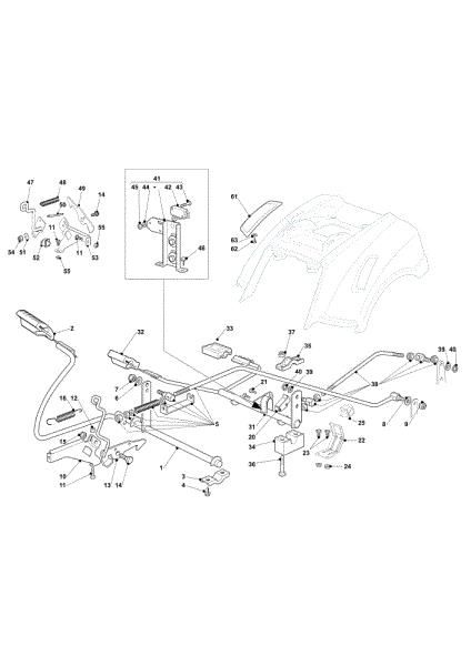 Brake and gearbox controls OM 103/16 K Cat. 2022 Garden tractor