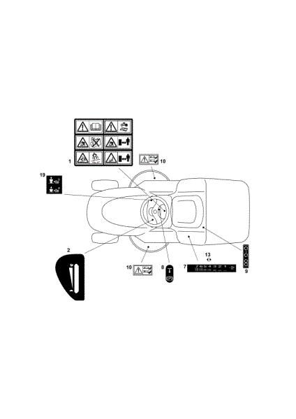 Labels (1/2) OM 123/22 V Cat. 2022 Garden tractor