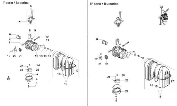 Carburetor SA 30 TLA Water pump