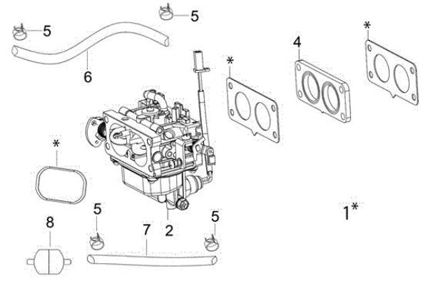Carburetor OM 106/24 KH (K2400AVD V-Twin - EURO5) Cat. 2023 Garden tractor