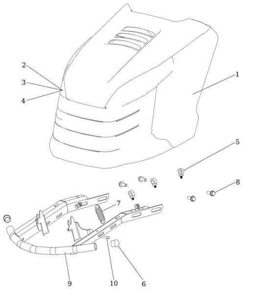Hood (2/2) OM 106/22 H Cat. 2023 Garden tractor