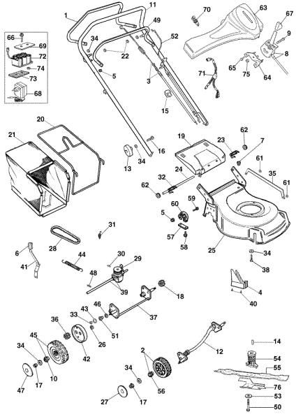 Complete illustrated parts list (Until February 2002) G 53 TXE Lawnmower