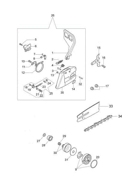 Clutch and brake 947 Chainsaw