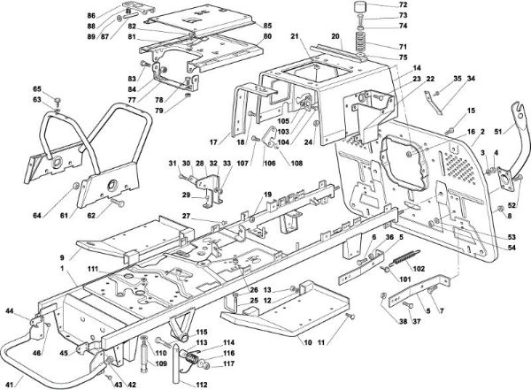 Frame OM 122C/22H Cat.2002 Garden tractor