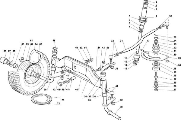 Steering arm OM 122C/22H Cat.2002 Garden tractor