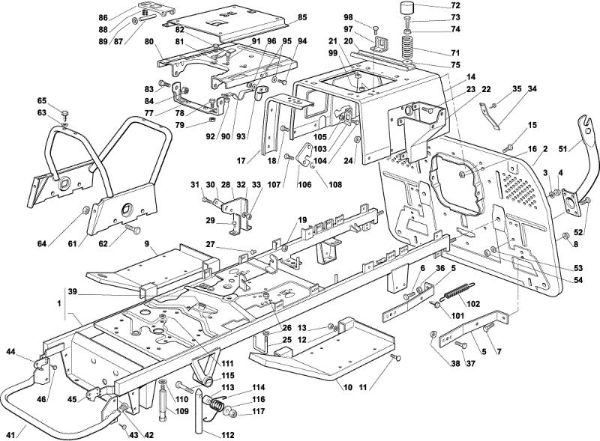 Frame OM 102C/15,5H Cat.2003 Garden tractor