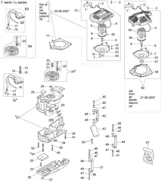 Crankcase and starter assy MTL 85 R Earth auger