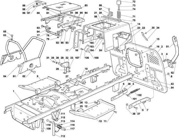 Frame OM 102C/15,5H Cat.2004 Garden tractor