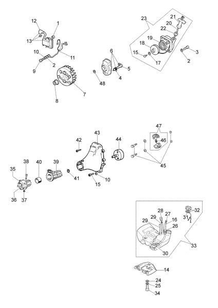 Starter assy and fuel tank 725 T Ergo Brushcutter