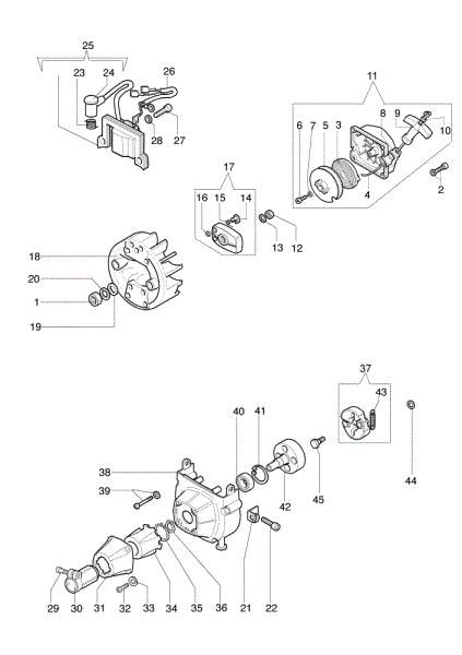 Starter assy and clutch 733 S Brushcutter