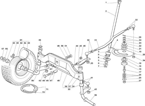 Steering arm OM 122C/22H Cat.2005 Garden tractor