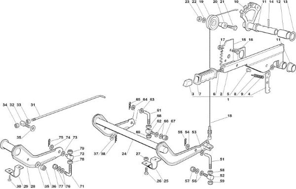 Cutting plate lifting OM 92C/13,5M Cat.2005 Garden tractor