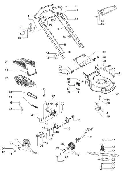 Illustrated parts list (Until May 2007) G 44 TB Lawnmower