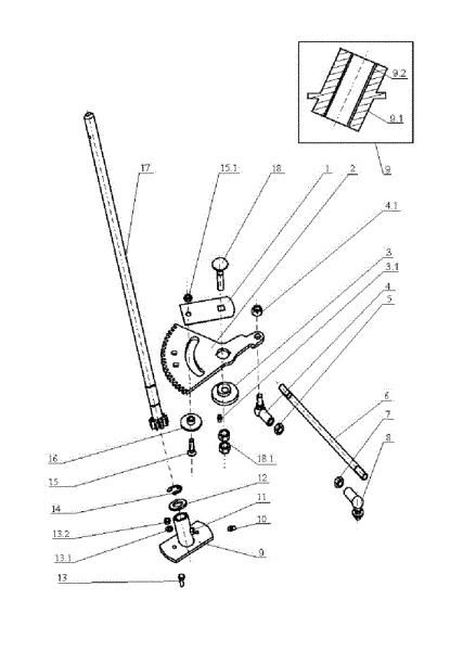 Steering arm OM 104J/18H Cat.2005 Garden tractor