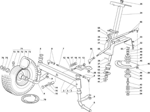 Steering arm OM 92C/13,5H Cat.2006 Garden tractor