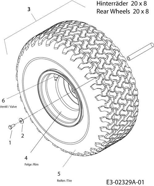 Rear wheels POLO 97/13,5 T Cat.2006 Garden tractor