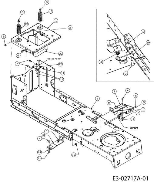 Frame POLO 108/15,5 H Cat.2006 Garden tractor