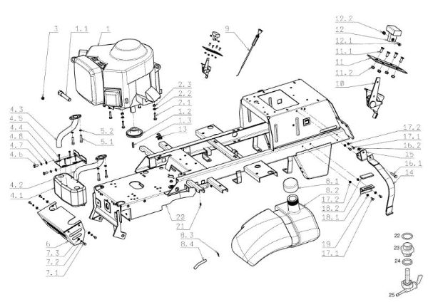 Engine OM 124J/22H Cat.2006-2007 Garden tractor