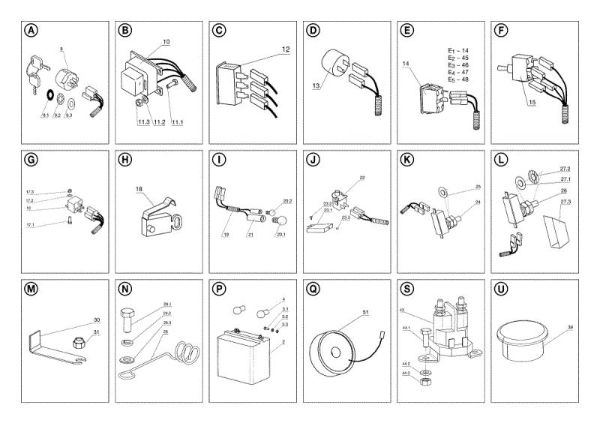 Electrical parts OM 104J/16H Cat.2006-2007 Garden tractor