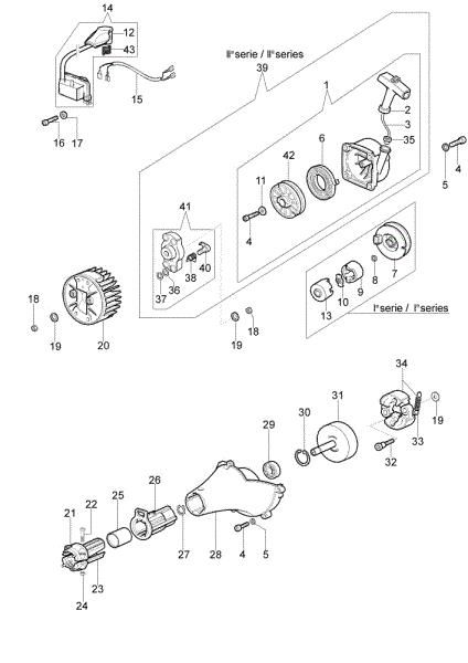 Starter assy and clutch SPARTA 37 Brushcutter