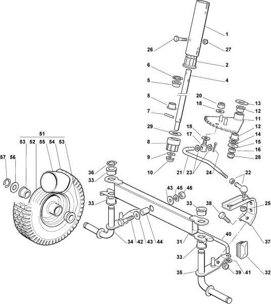 Steering arm OM 63C/6,5M Cat.2007 Garden tractor