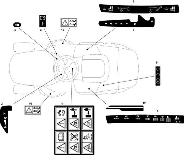 Labels OM 92C/13,5M Cat.2007 Garden tractor