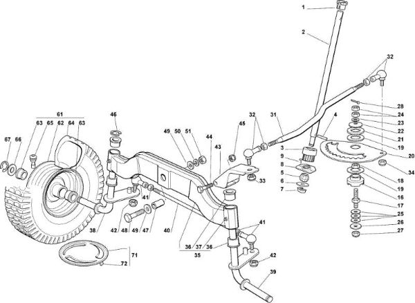 Steering arm OM 102C/17,5H Cat.2007 Garden tractor