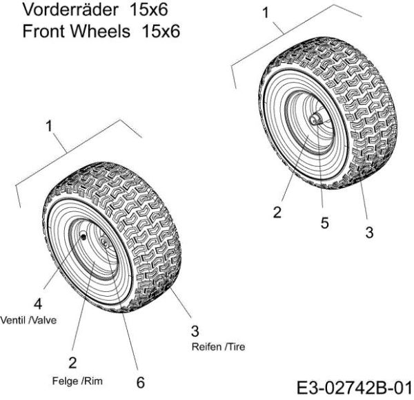 Front wheels POLO 97/13,5 T Cat.2007 Garden tractor