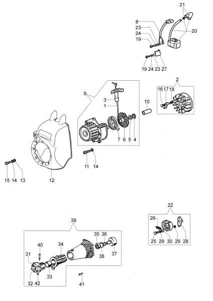 Starter assy and clutch SPARTA 250 T (Euro2) Brushcutter