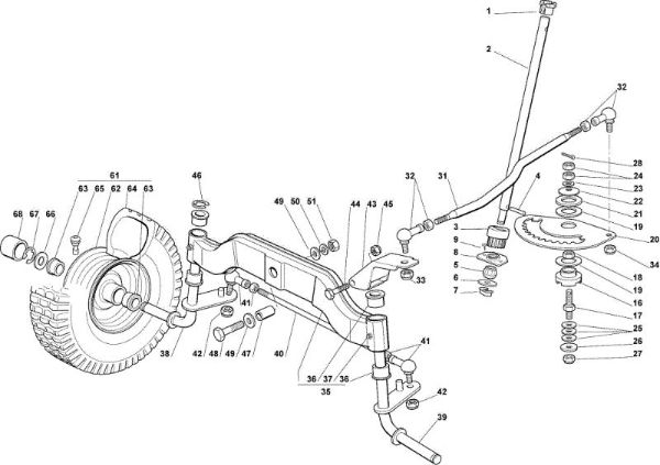 Steering arm OM 122C/22H Cat.2008 Garden tractor