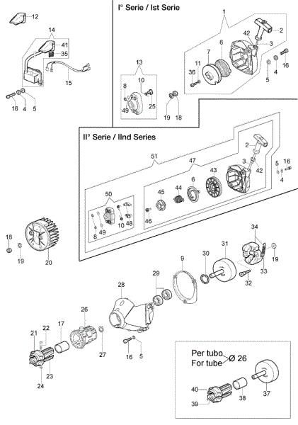Starter assy and clutch BC 380 S Brushcutter