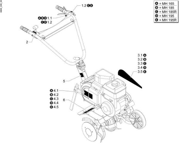 Plate MH 195 R Rotary tiller